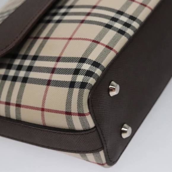 BURBERRY Nova Check Shoulder Bag Canvas Beige Silver Auth 106700 - Picture 15 of 16